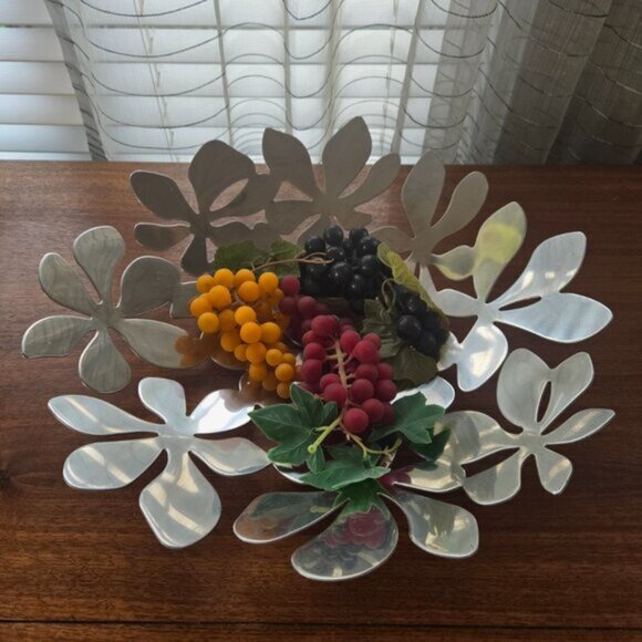 Stockholm Ikea VTG Stainless Steel Cutout Centerpiece Bowl 16.5 - Picture 2 of 7
